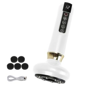 1Pc Anti Cellulite Massager Handheld Vacuum Suction Cupping Kit Beauty Tool With 12 Suction Mode 12 Heating 20Mins Auto-Off One-Key Pressure Release F (Option: White)