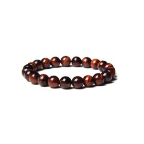 8mm Tigereye Iron Ore Men's And Women's Outdoor Yoga Stretch Bracelet Beads Agate Bracelet (Color: Red Tiger)