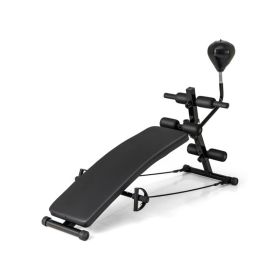 Adjustable Decline Sit Up Bench for Exercise for Home Gym (Color: black, Type: Style B)