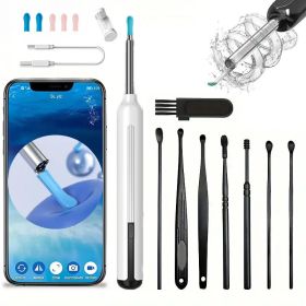 Comes With 6 Ear Scoops For Earwax Removal, Ear Cleaner With Camera (Option: White)
